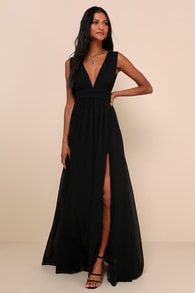 Heavenly Hues Black Maxi Dress