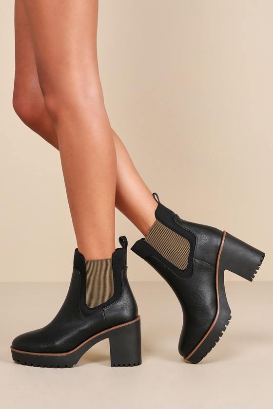 Good Day Black Platform Ankle Boots 1