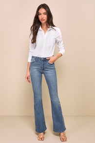 Break Away Medium Wash High-Rise Flare Jeans