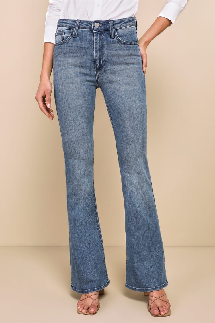 Break Away Medium Wash High-Rise Flare Jeans