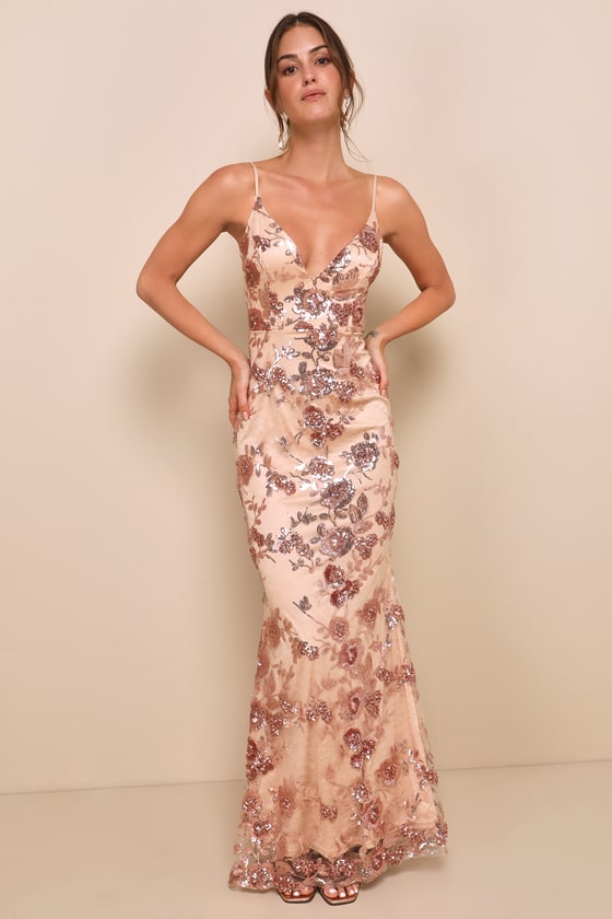 Sparkly Rose Gold Sequins Bridesmaid Dresses, MBD152 | Musebridals