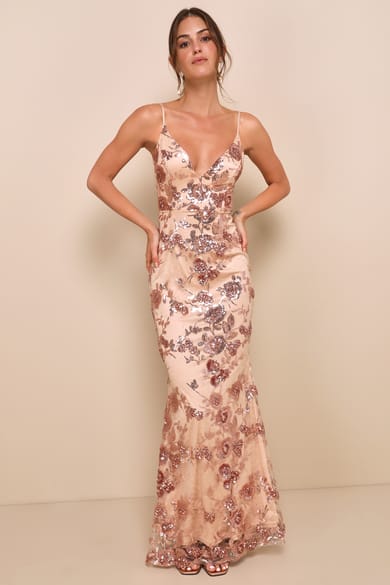 slim fit dress slacks Metallic Strapless Pleated Gown in Rose Gold – Modsele