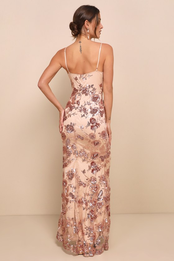 Rose Gold Beaded Cocktail Dress - Dress for the Wedding