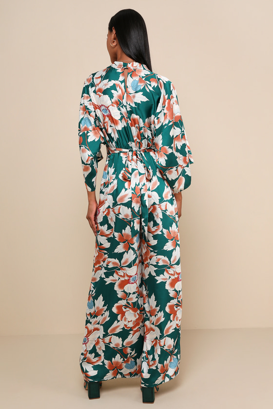From Sunrise Teal Floral Print Wide-Leg Jumpsuit 10