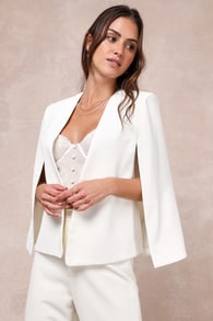 Voguish Charm Split Sleeve Blazer Cape 1