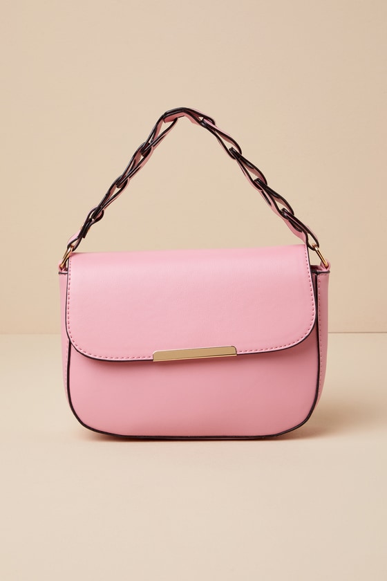 Shop Lulus Perfect Moves Pink Interlocking Link Handbag