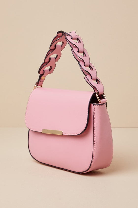 Shop Lulus Perfect Moves Pink Interlocking Link Handbag