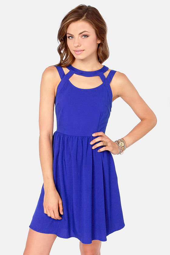 Cute Royal Blue Dress - Cutout Dress - Backless Dress - $42.00 - Lulus