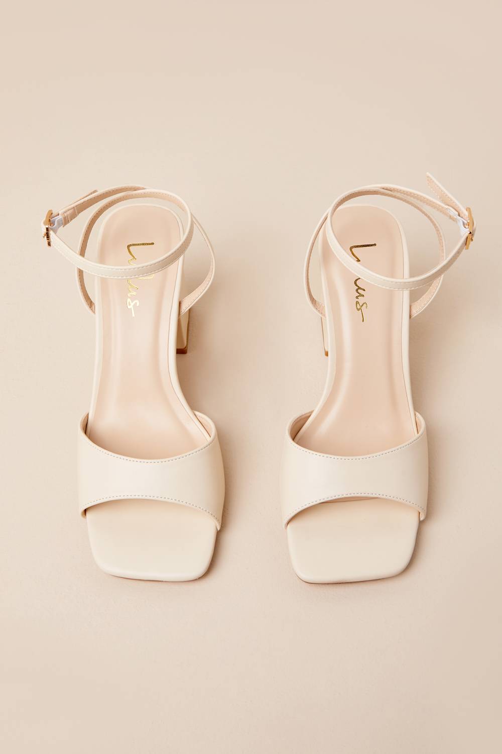 Faunna Bone Ankle Strap High Heel Sandals
