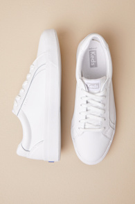 Pursuit White Leather Lace-Up Sneakers 4