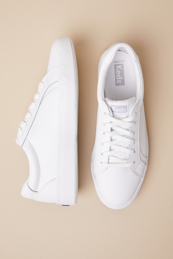 Pursuit White Leather Lace-Up Sneakers 4