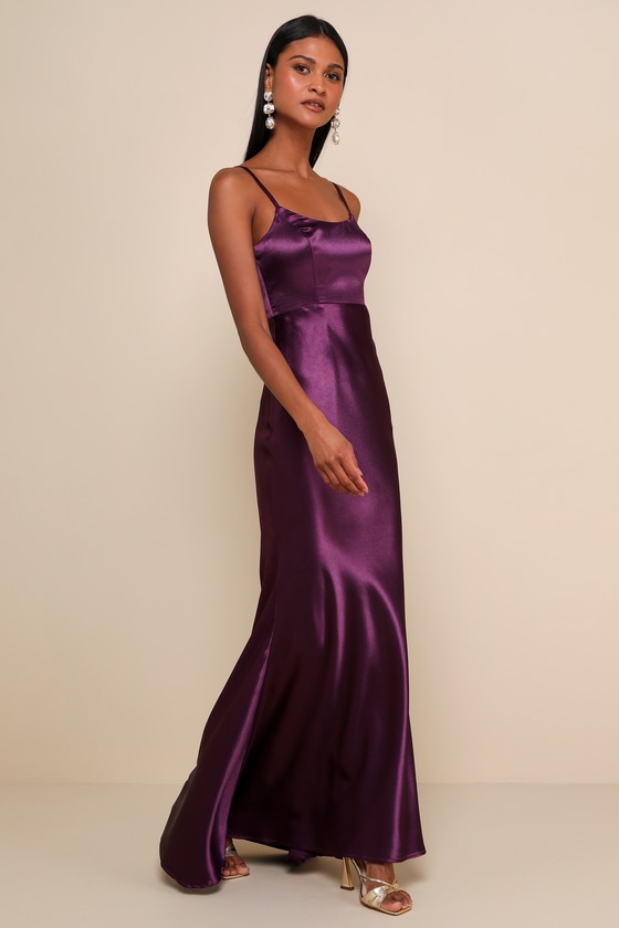 Buy Purple Satin Halter Embellished Gown For Women by Pooja Peshoria Online  at Aza Fashions.