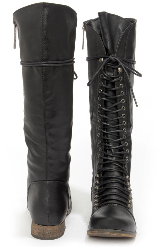 cute black knee high boots