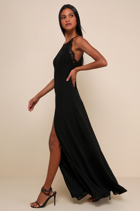 Sexy Black Maxi Dress - Sleeveless Lace Dress - Maxi Dress
