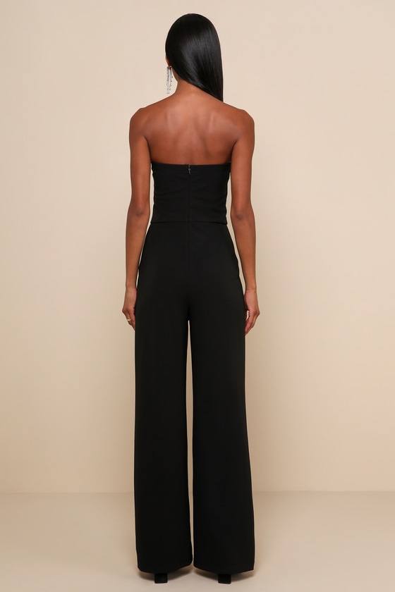 Edith Black Strapless Jumpsuit 6