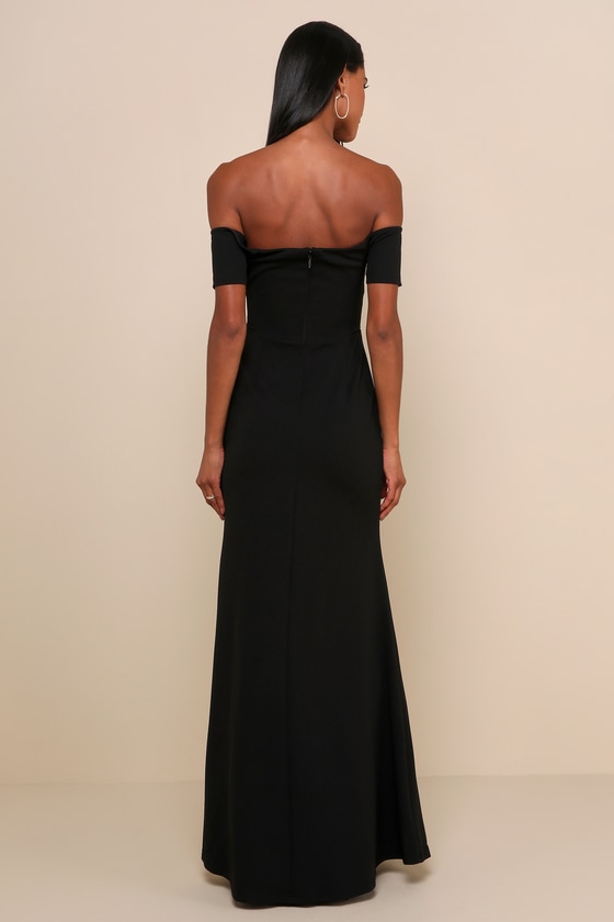 Lynne Black Off-the-Shoulder Maxi Dress 6