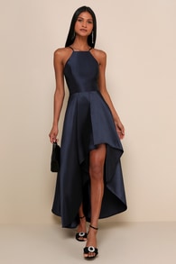 Broadway Show Navy Blue High-Low Maxi Dress 7