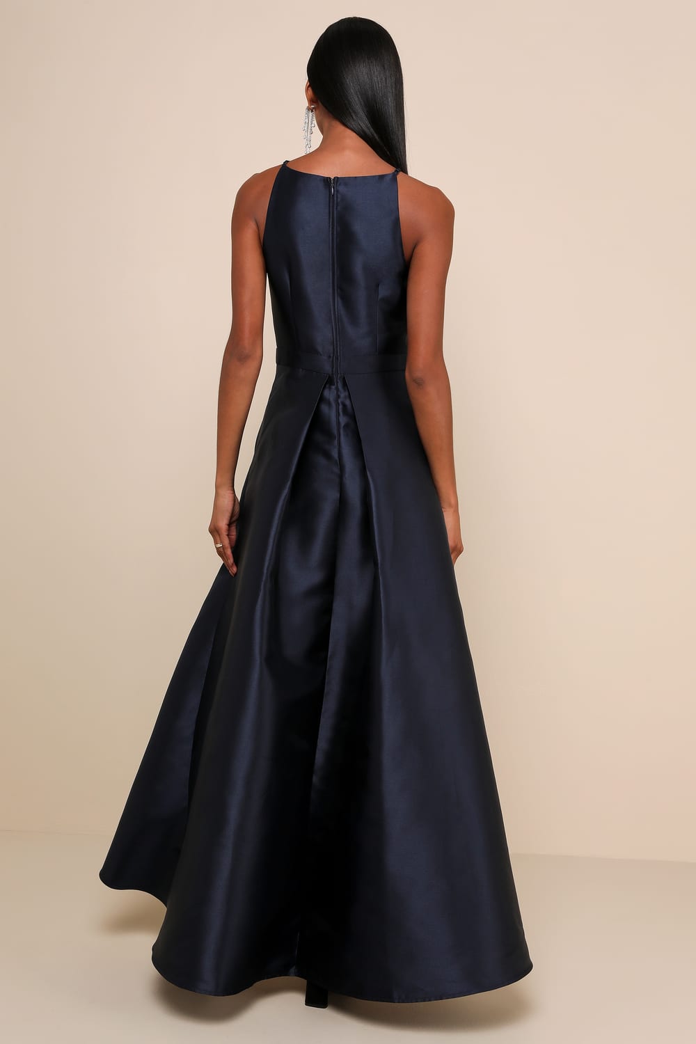 Broadway Show Navy Blue High-Low Maxi Dress