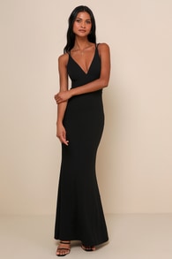 All this Allure Black Strappy Backless Mermaid Maxi Dress 1