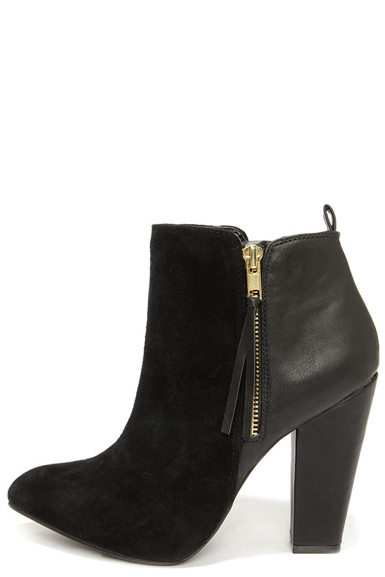 steve madden black suede ankle boots