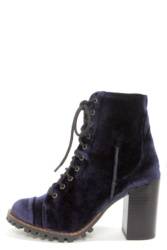 navy blue shoe booties