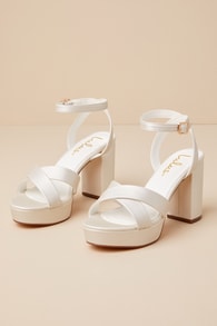 Selah Ivory Ankle Strap Heels 2
