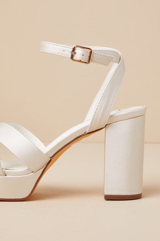 Lulus Selah Ivory Ankle Strap Heels In Ivory