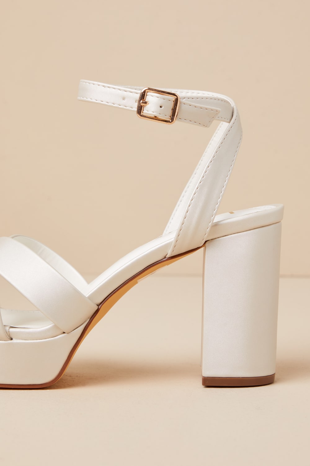 Selah Ivory Ankle Strap Heels