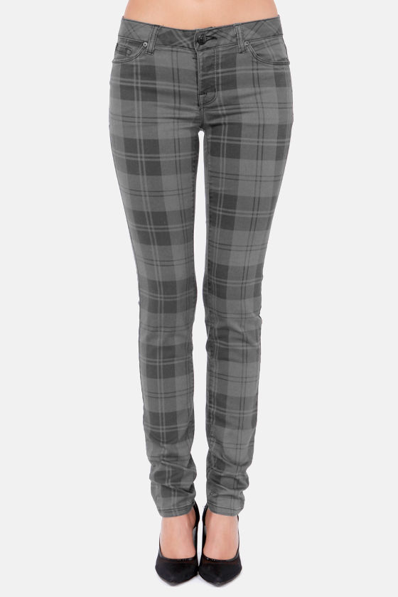 grey plaid jeans