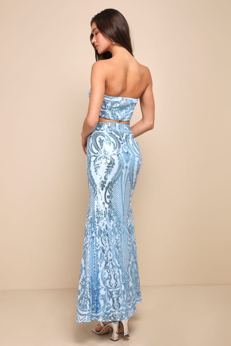 green blue dress Blue Sequin Mini Dress