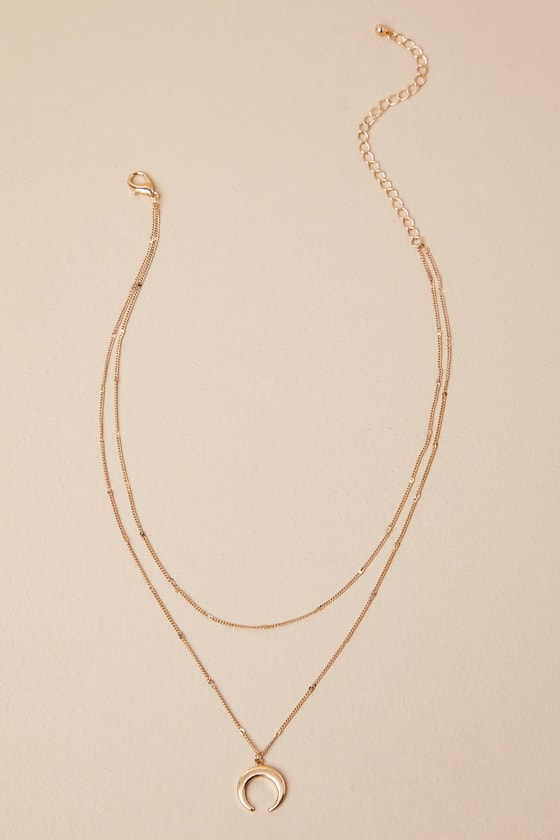 Hopeful Moments Gold Moon Layered Necklace 5