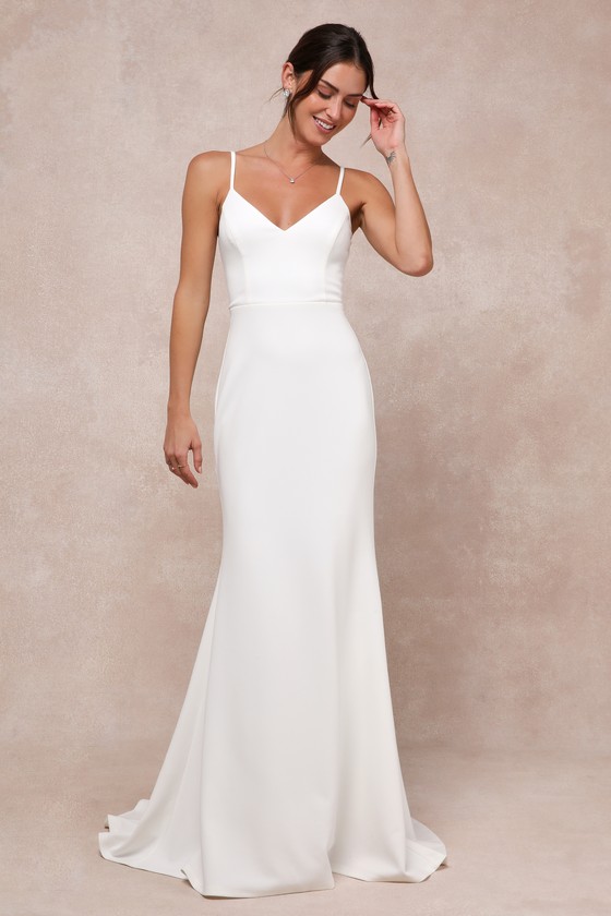 Feeling of Forever White Sleeveless Mermaid Maxi Dress 2