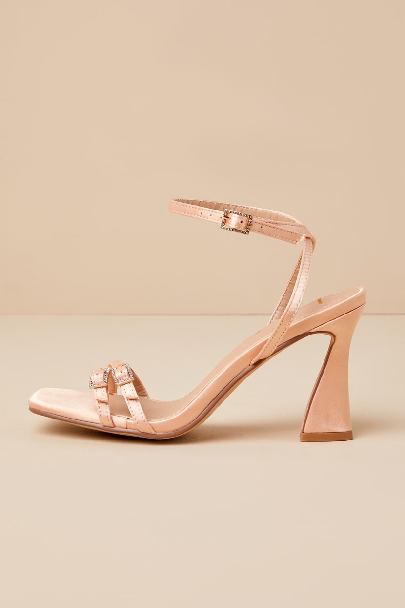 peach denim stiletto dress sandals Steve Madden Peach Denim Stiletto Dress Sandals, Size 7
