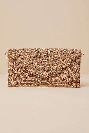 Junipero Gold Beaded Clutch 11