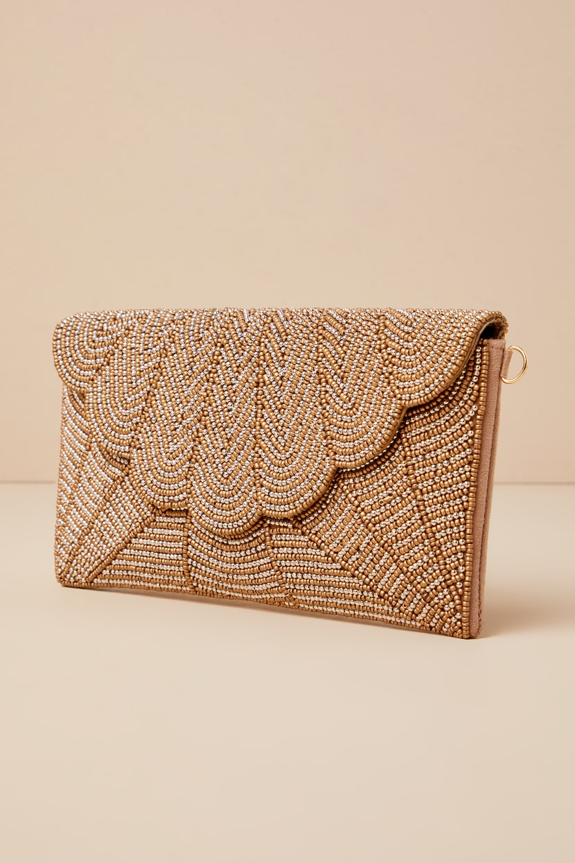 Junipero Gold Beaded Clutch
