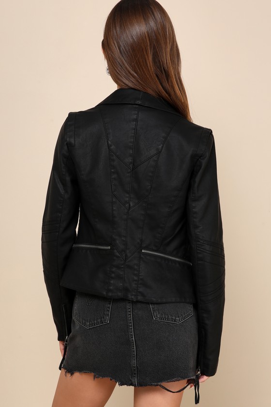 Up on a Tuesday Black Vegan Leather Jacket