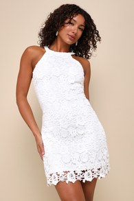 Love Poem Ivory Lace Mini Dress 10