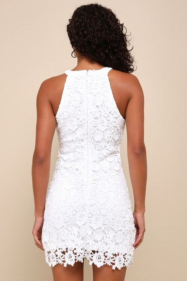 Love Poem Ivory Lace Mini Dress