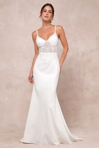 Infinite Adoration Ivory Beaded Embroidered Lace Maxi Dress 4