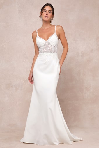 Infinite Adoration Ivory Beaded Embroidered Lace Maxi Dress 4