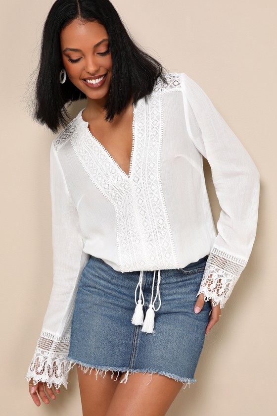 Bali Daydream White Lace Long Sleeve Top 11