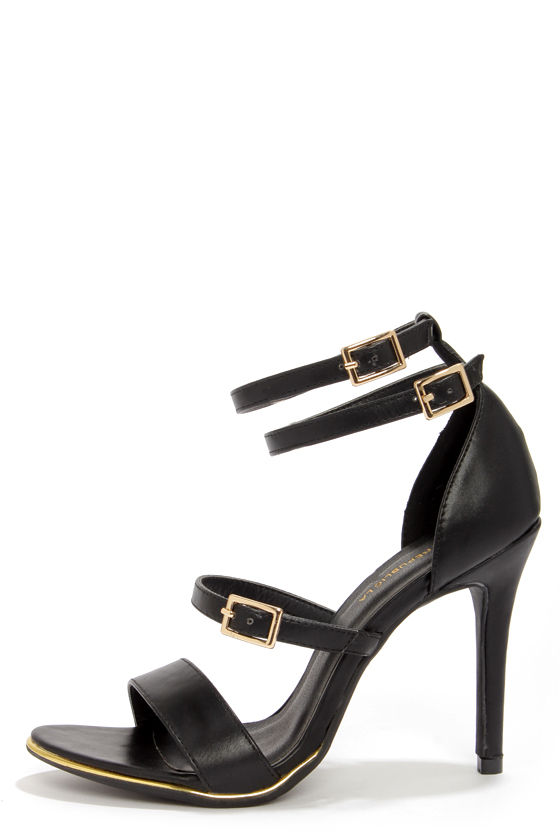 lulus black suede ankle strap heels womens