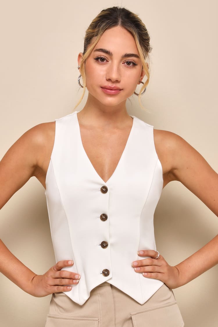 knee length dresses for ladies Sarah Halterneck Vest Top main image 1