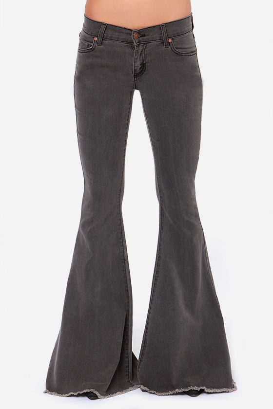 grey flare pants