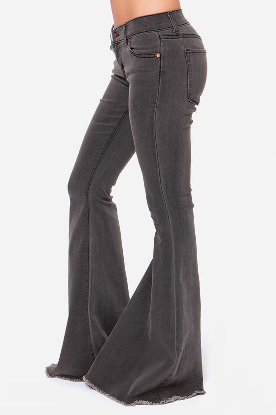 grey flare pants