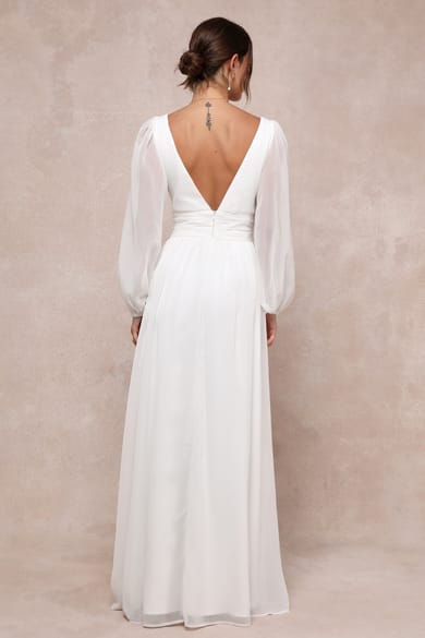 women's white dress with sleeves Wedtrend Women Casual Short V Neck Midi Summer Dress, White / L a fitted bodice and flowy skirt Voluminous Sleeves Dress, Midi Dress