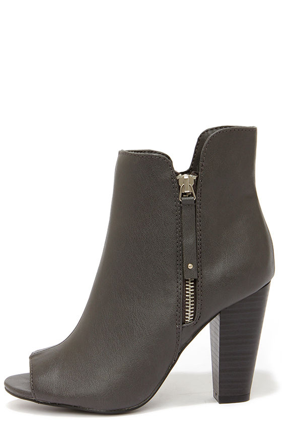 grey open toe boots