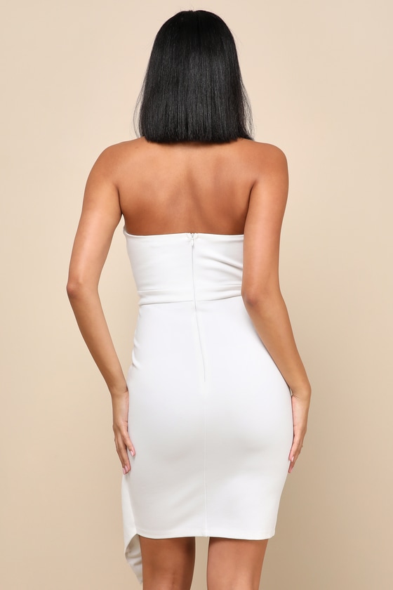 Queen of the City White Strapless Bodycon Dress 6