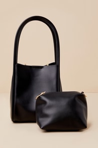 Exquisite Chicness Black Bucket Handbag
