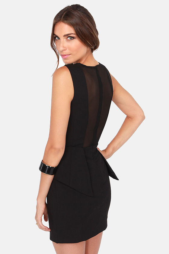 Sexy Black Dress - Peplum Dress - Cutout Dress - $45.00